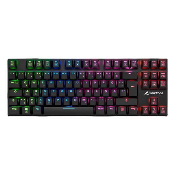 TECLADO GAMING RGB SHARKOON PUREWRITER TKL mecánico USB inglés SWITCH AZUL 4044951021529