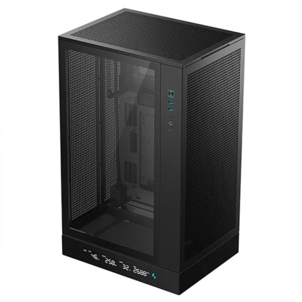 CASE DEEPCOOL CH270 DIGITAL MINI TOWER SIN ventilación INCLUIDA CON VIDRIO LATERAL Y MALLA FRONTAL R-CH270-BKNDM0-G-1
