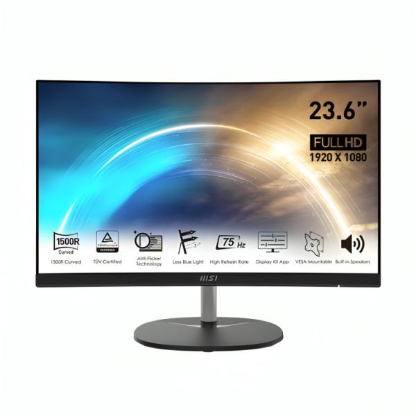 MONITOR MSI CURVO 23.6 PULG PRO MP2412C 1920X1080 VA 100HZ FREESYNC HDMI Y VGA 9S6-3PA9CT-025 NEGRO