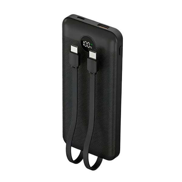 POWER BANK NOVA PB-911 10000MAH PD 22.5W/2 USB-A/USB-C/CABLES USB-C Y LIGHTNING